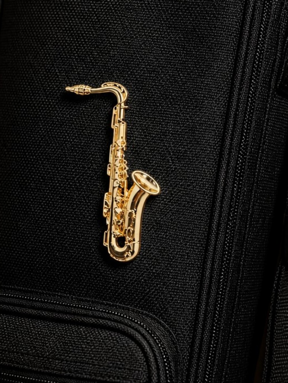 Gold Saxophone Brooch 1.5" Jazz Musician Band Teacher Musical Instrument Pin